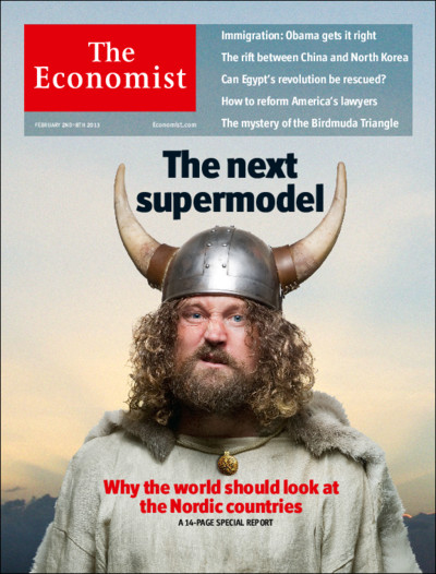 Economist cover with Viking horns