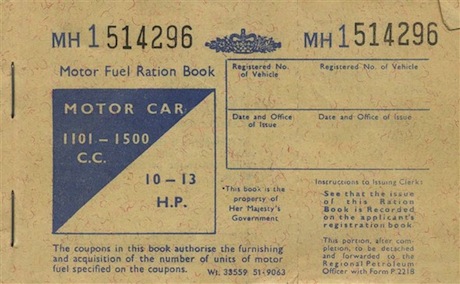 British WW2 Fuel ration book cover