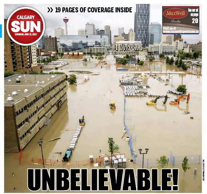 Calgary Sun front page flooding