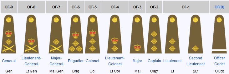 British army officer insignia