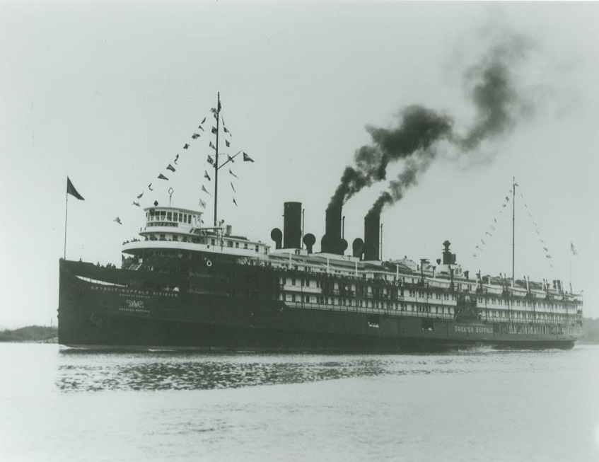 The steamship 'Greater Buffalo' before it was converted to the 'USS Sable' (IX-81).