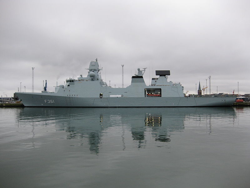 HDMS Iver Huitfeldt during a port visit in Århus, 20 January 2012