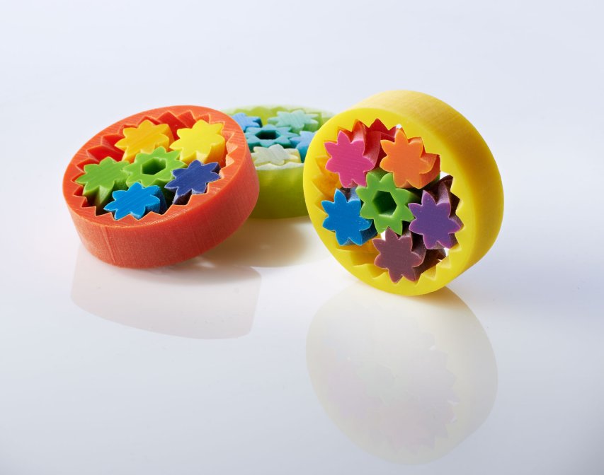 Stratasys colour 3D printed gears