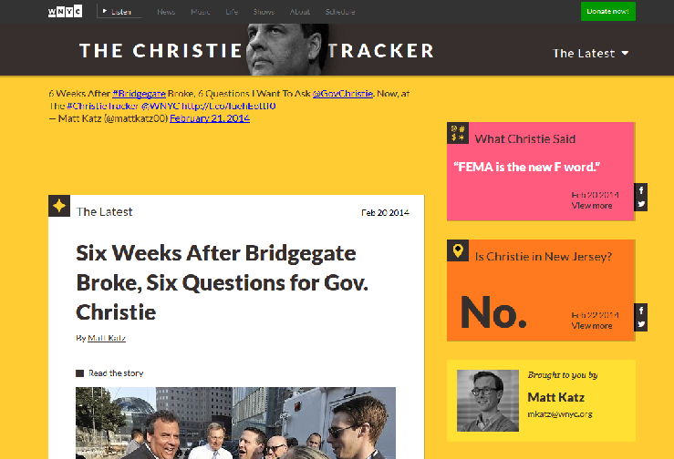 Christie Tracker website