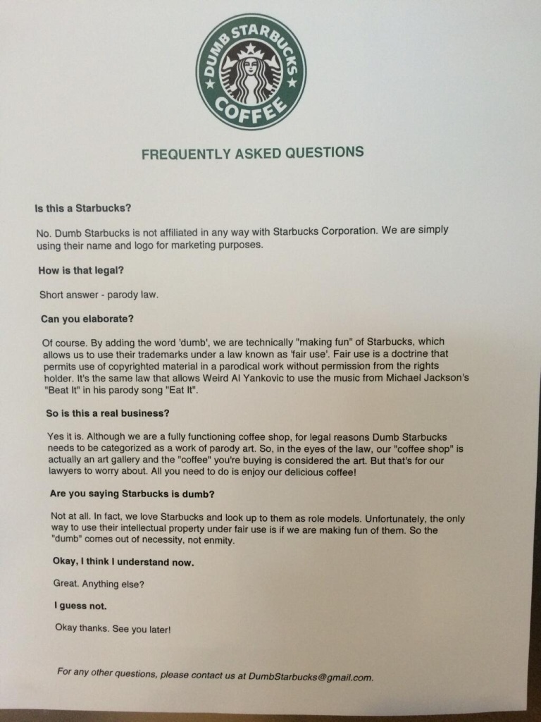 Dumb Starbucks FAQ