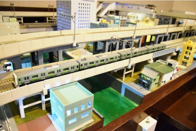 Tokyo hotel room with train layout 2