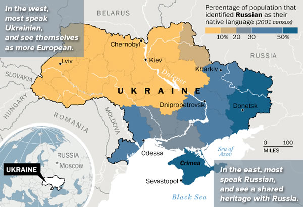 Ukraine language map