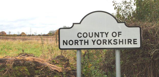 County boundary sign for North Yorkshire