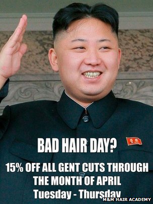 Kim Jong Un bad hair day ad