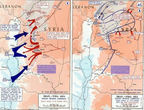 Yom Kippur War - Golan Heights front (via Wikipedia)