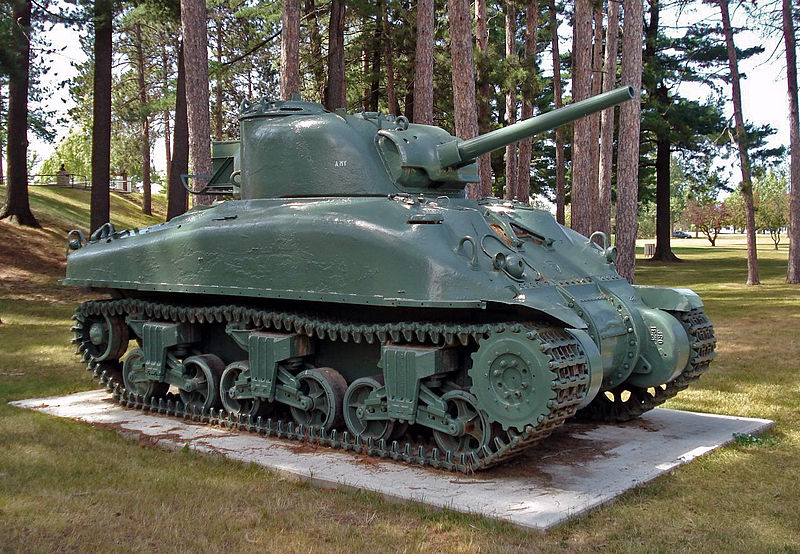 M4A1 Sherman tank at Canadian Forces Base Borden (via Wikipedia)