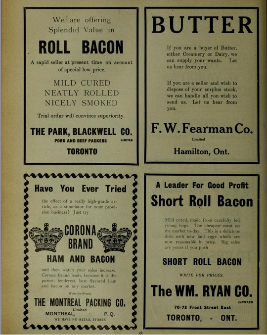 Full page from Canadian Grocer 1908