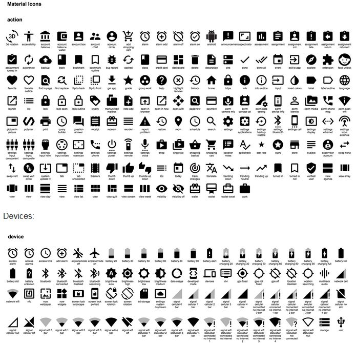 Google Design open source icons