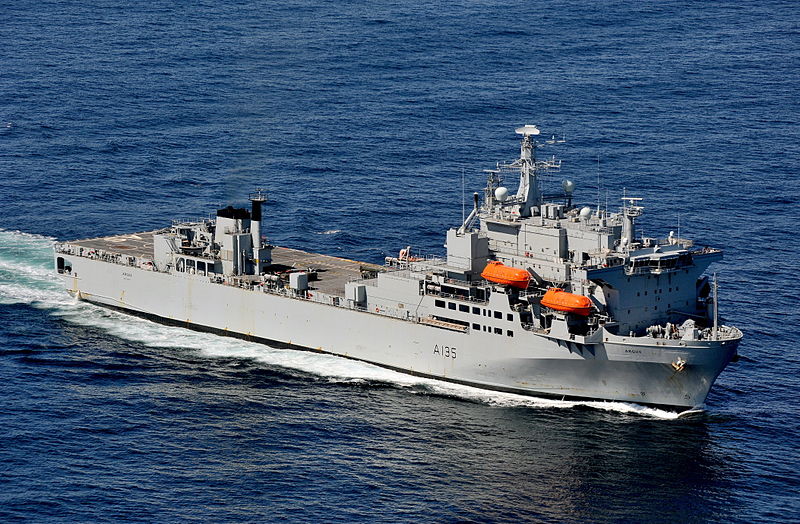Royal Fleet Auxiliary vessel RFA Argus pictured supporting Operation Herrick in Afghanistan (via Wikipedia)