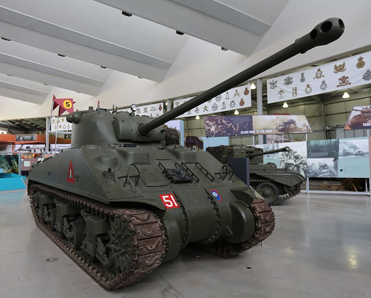 Sherman Firefly on display at Bovington Tank Museum (via Wikipedia)