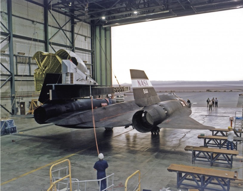 The Blackbirds kept flying long after their retirement from the USAF. One of them stayed at NASA: Here's a photo from the Armstrong Flight Research Center (then Dryden) of an SR-71 being retrofitted for test of the Linear Aerospike SR Experiment (LASRE). 