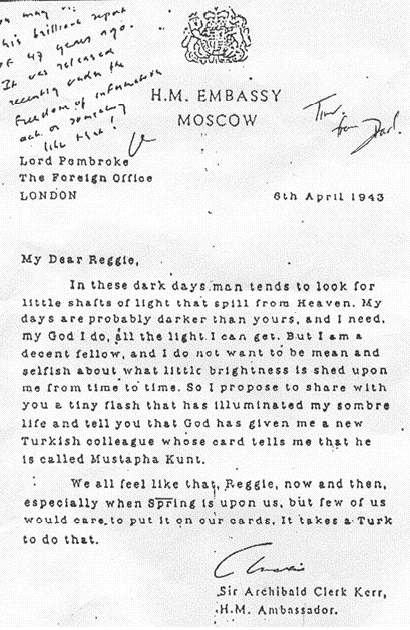 Embassy letter from Moscow