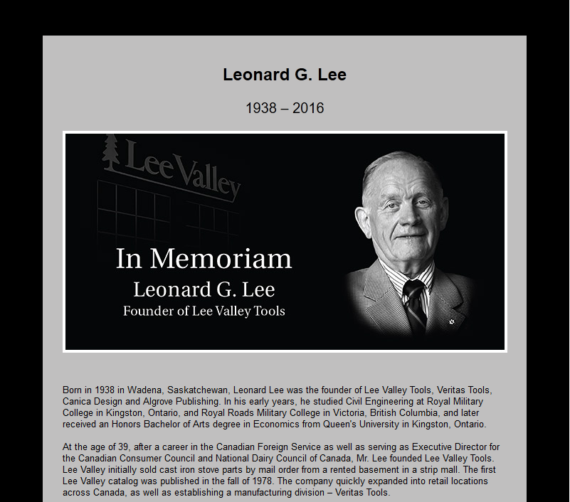 Leonard Lee obituary